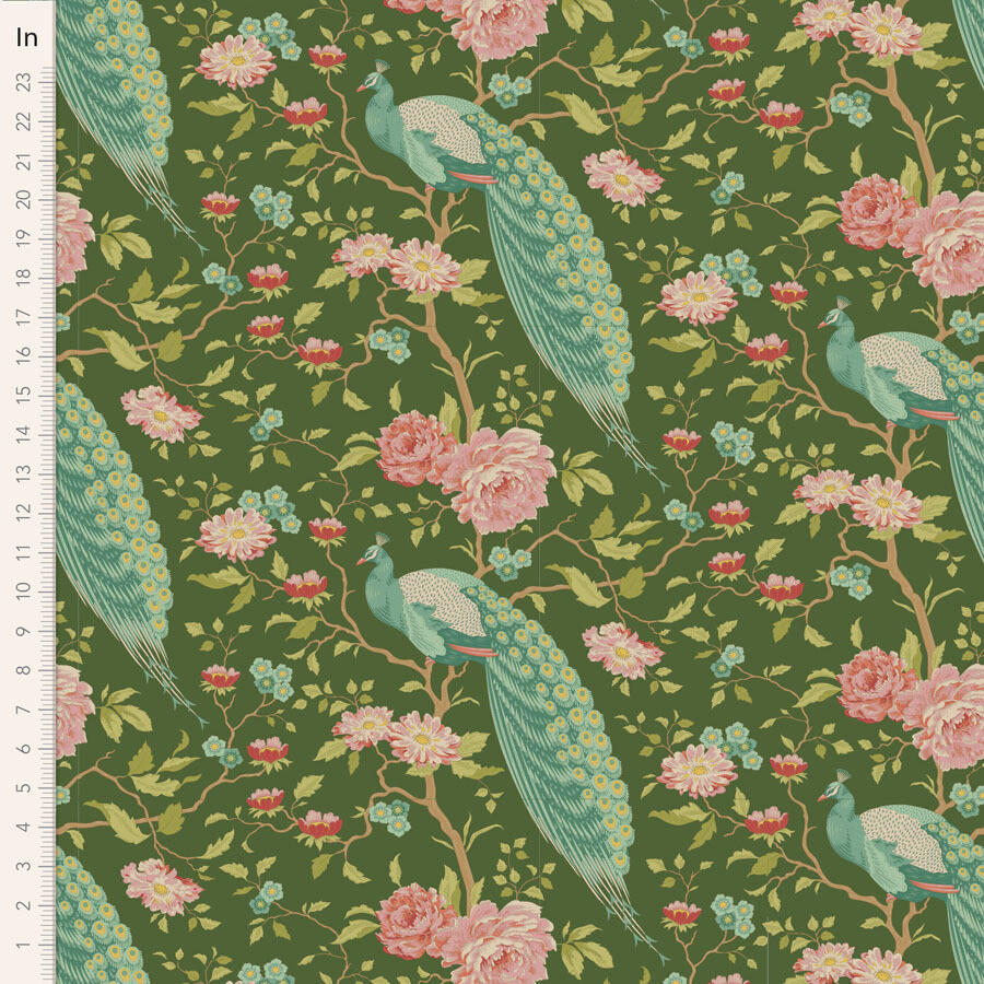 Tilda Chic Escape Peacock-Tree Green Meterware