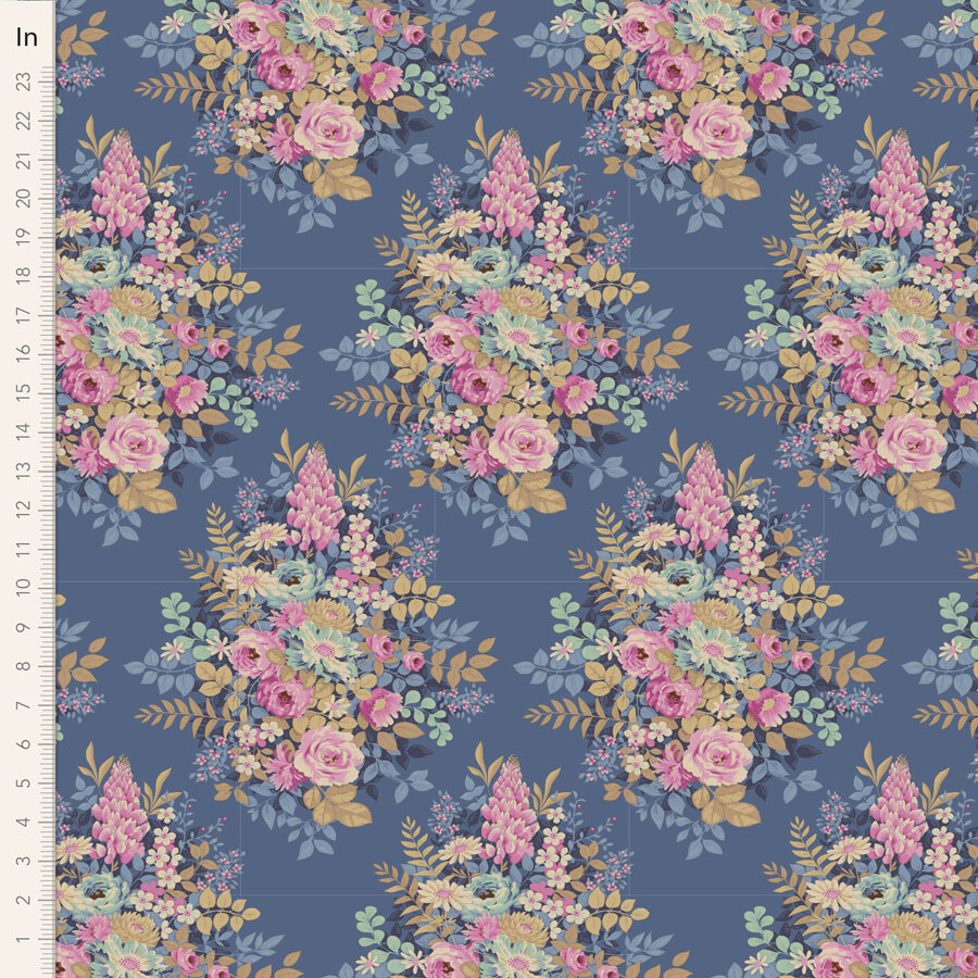 Tilda Chic Escape Whimsyflower Blue Meterware