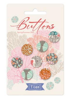 TILDA Cotton Beach hell Buttons 14mm (0,55&quot;) 8 Stück
