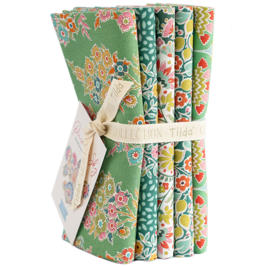 Tilda Pie in the Sky Fat Quarter Bundle Green/Pine 5 Stück