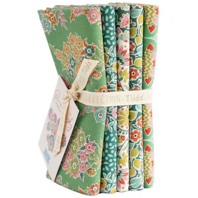 Tilda Pie in the Sky Fat Quarter Bundle Green/Pine 5 Stück