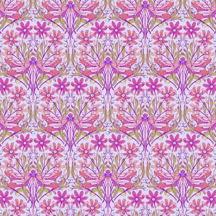 Tula Pink Moon Garden Dragon your Feet Dusk