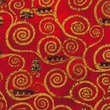 Robert Kaufman &quot;Gustav Klimt Kollektion&quot; Red Rot Metallic