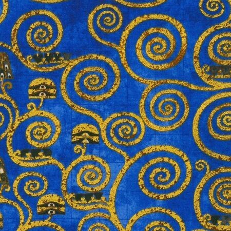 Robert Kaufman &quot;Gustav Klimt Kollektion&quot; Cobalt Gold Metallic