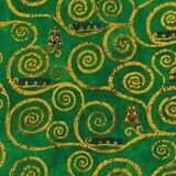 Robert Kaufman &quot;Gustav Klimt Kollektion&quot; Green Grün Metallic