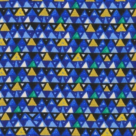 Robert Kaufman &quot;Gustav Klimt Kollektion&quot; Sapphire Dreiecke Blau Gold Metallic