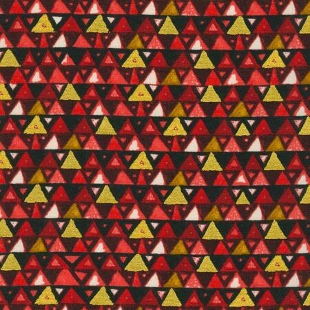 Robert Kaufman &quot;Gustav Klimt Kollektion&quot; Red Dreiecke Rot Gold