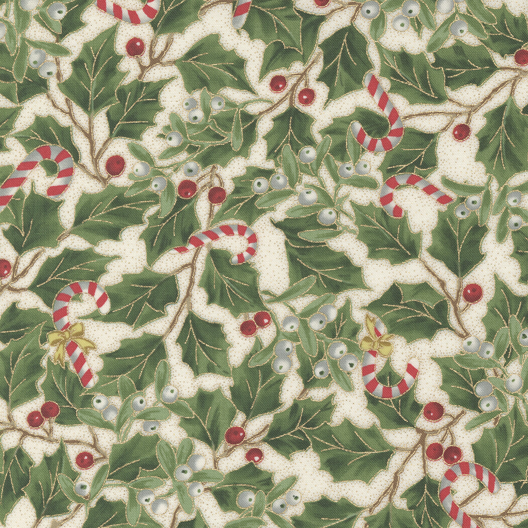 Moda Merry Manor Metallic Cream