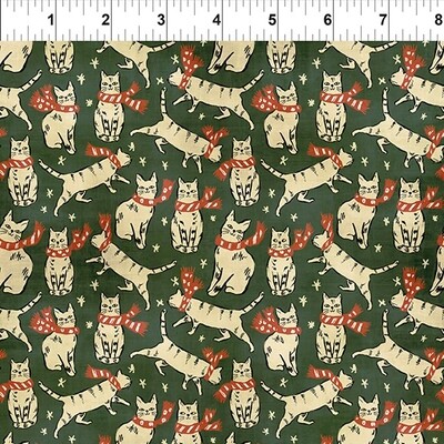 In the beginnings Jason Yenter Christmas Cats grün creme