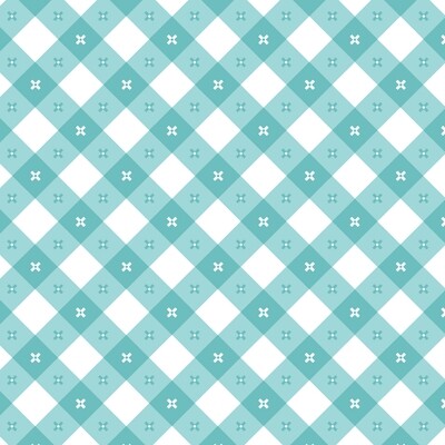 Poppie Cotton Gingham Picnic Seaside - Aqua