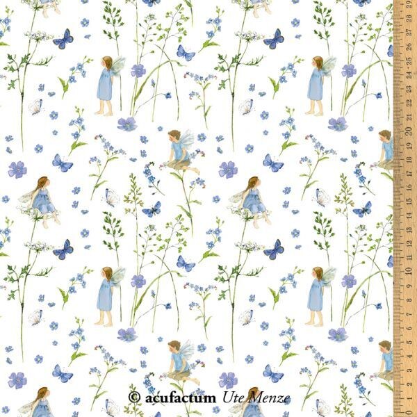 acufactum Baumwollstoff Elfengarten blau