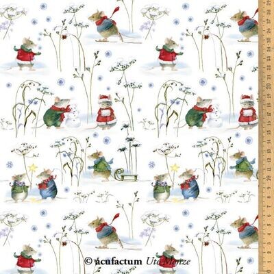 acufactum Baumwollstoff Wintermäuse