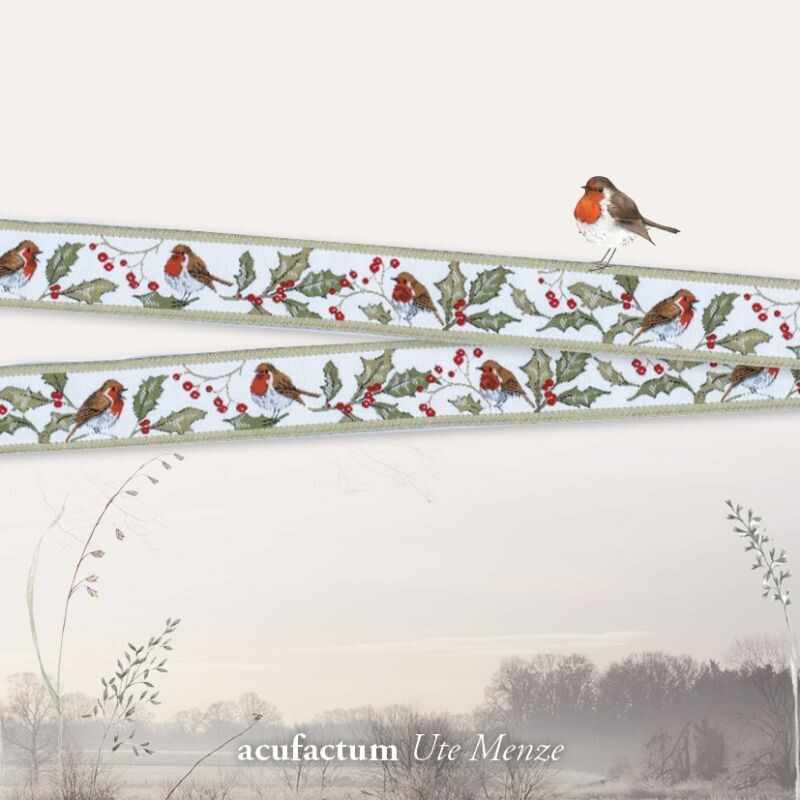 acufactum Webband Rotkehlchen mit Ilex