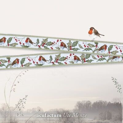 acufactum Webband Rotkehlchen mit Ilex