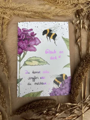 Grußkarte Hummel