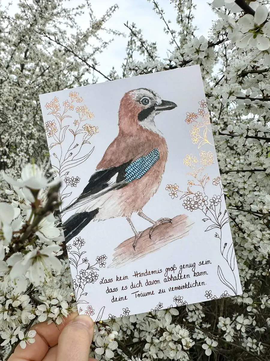Grußkarte Eichelhäher