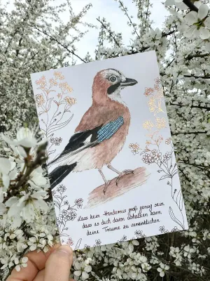 Grußkarte Eichelhäher