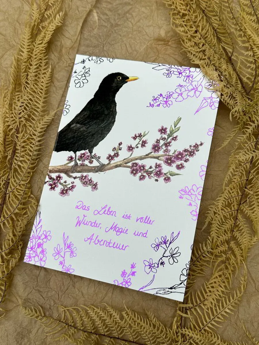 Grußkarte Amsel