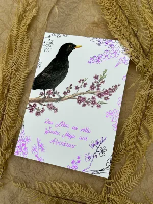 Grußkarte Amsel