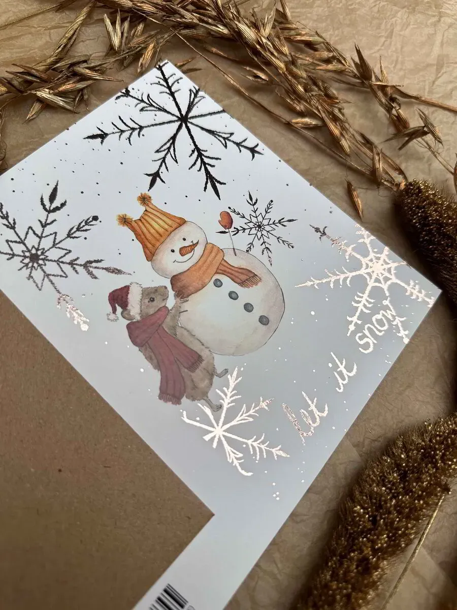Grußkarte Schneemaus