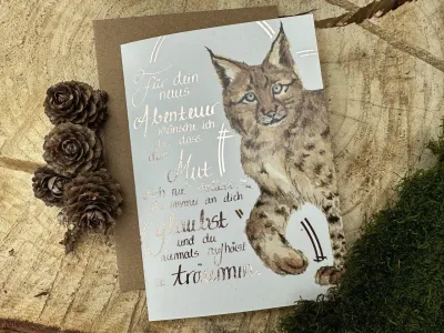 Grußkarte Luchs