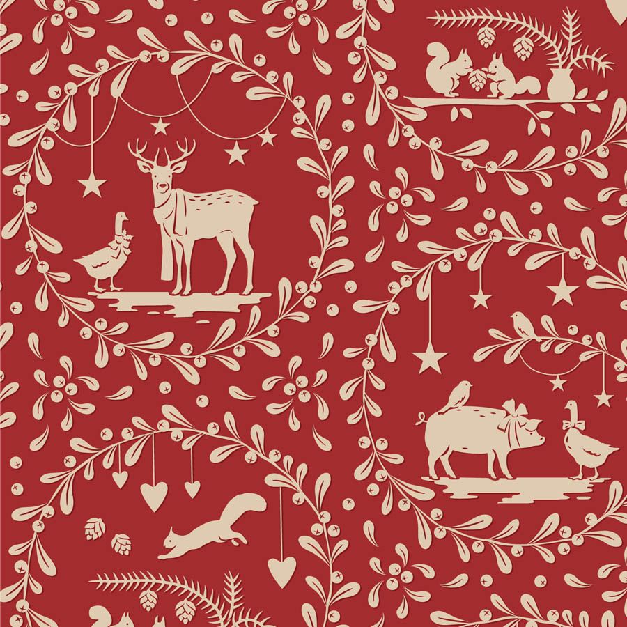 Tilda Merry little Christmas - Paperscenes - Burgundy