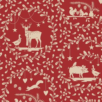Tilda Merry little Christmas - Paperscenes - Burgundy