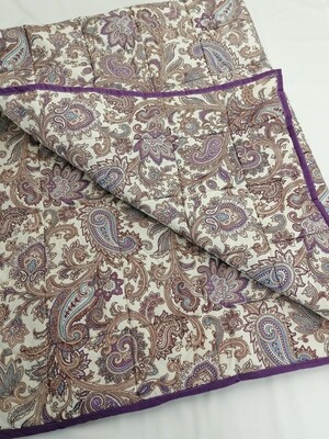 Merino wool filled organic hand made blanket, Cotton 145 g/m2 fabric (both sides) + 400 g/m2 wool, Warm all season blanket.