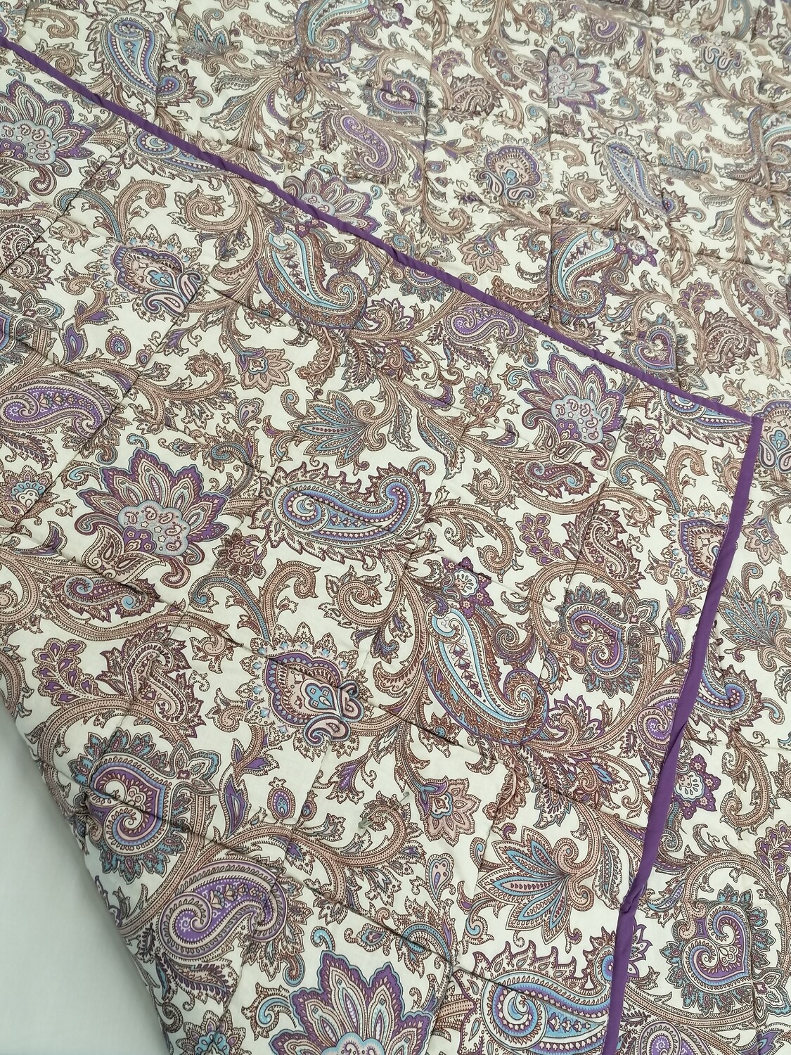 Merino wool filled organic hand made blanket, Cotton 145 g/m2 fabric (both sides) + 400 g/m2 wool, Warm all season blanket.