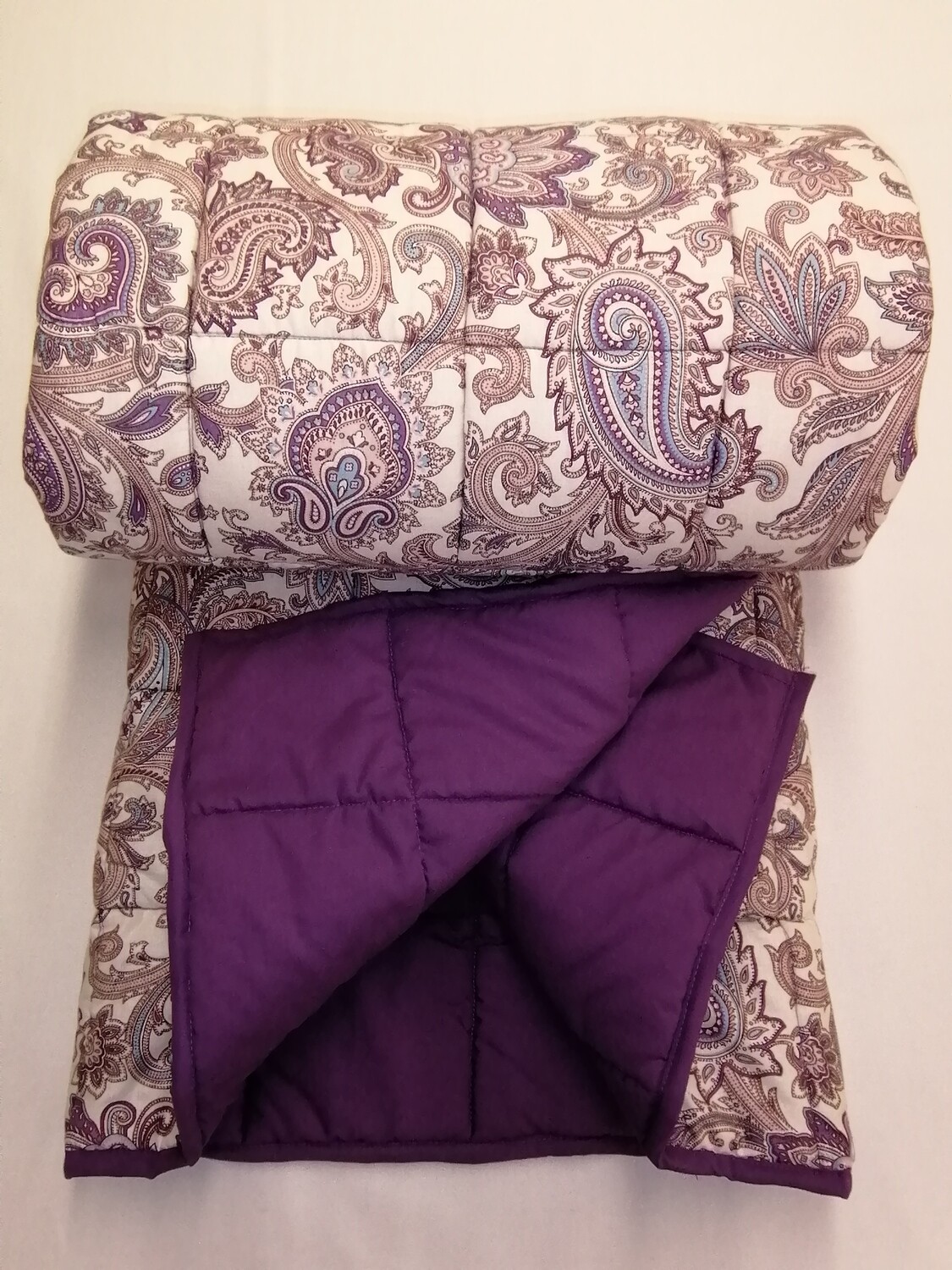 Merino wool filled organic hand made mattress topper , Cotton 145 g/m2 fabric (both sides) + 400 g/m2 wool.