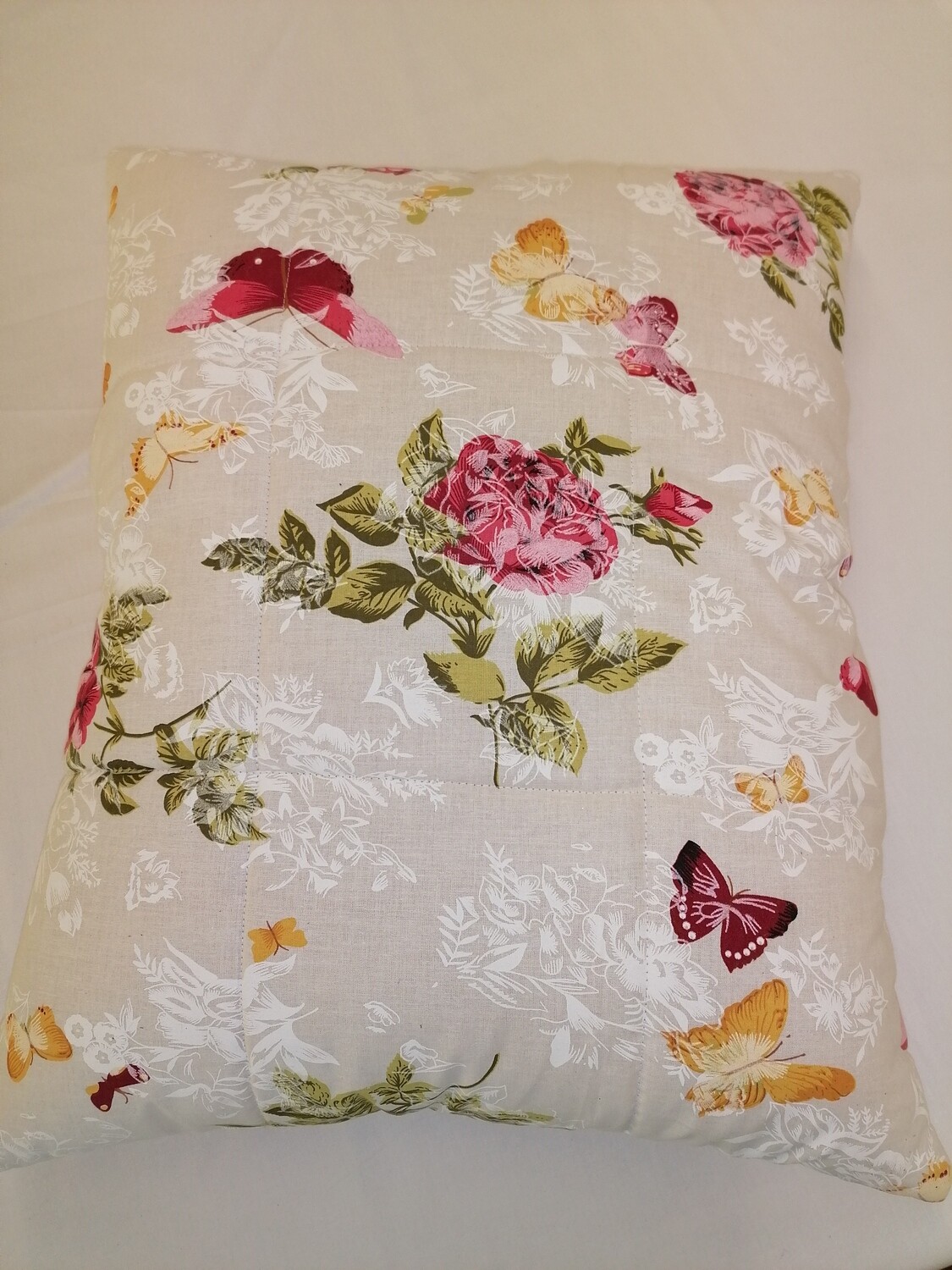 Hand made Merino wool filled pillow, Cotton (145gsm), quilted.