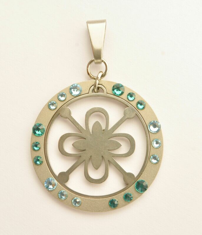 LARIMAR Anhänger 28mm mit Umrandung