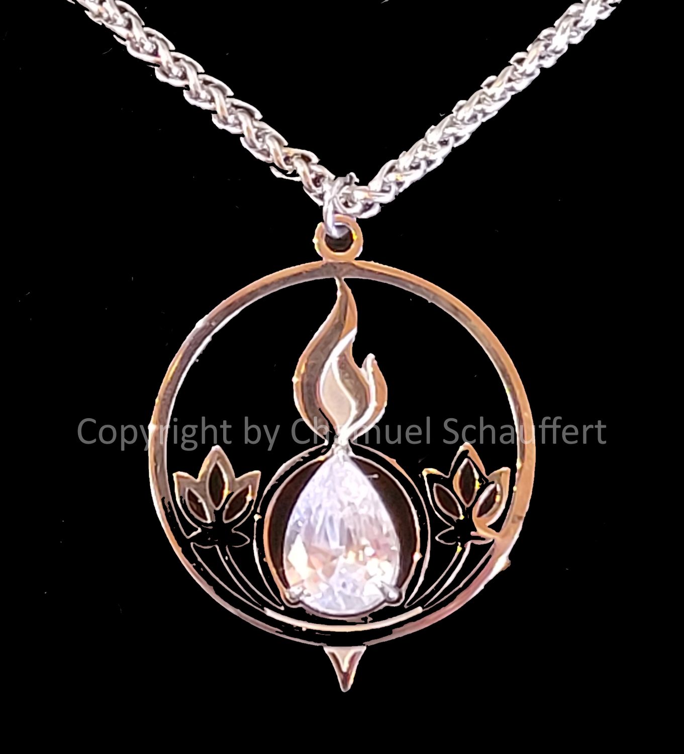 Luminara™ Anhänger 35mm mit Edelstahl-Kette massiv im Schmuckkarton