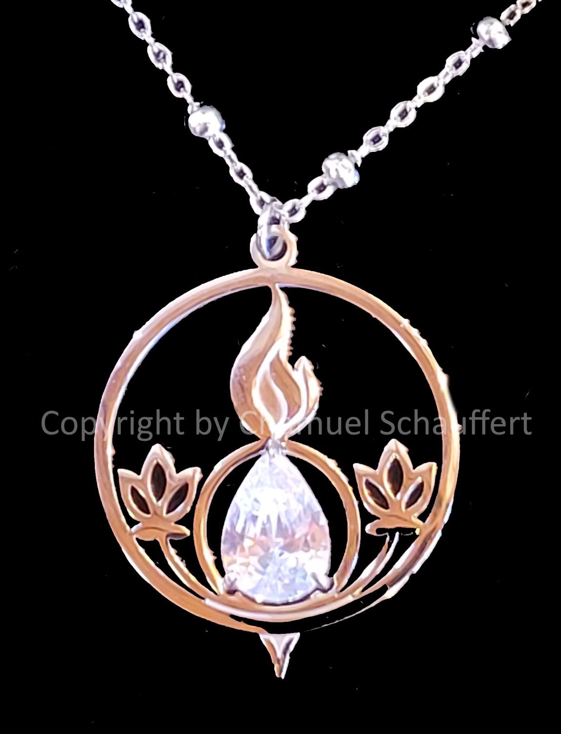 Luminara™ Anhänger 35mm mit Edelstahl-Kugel-Kette - im Schmuckkarton