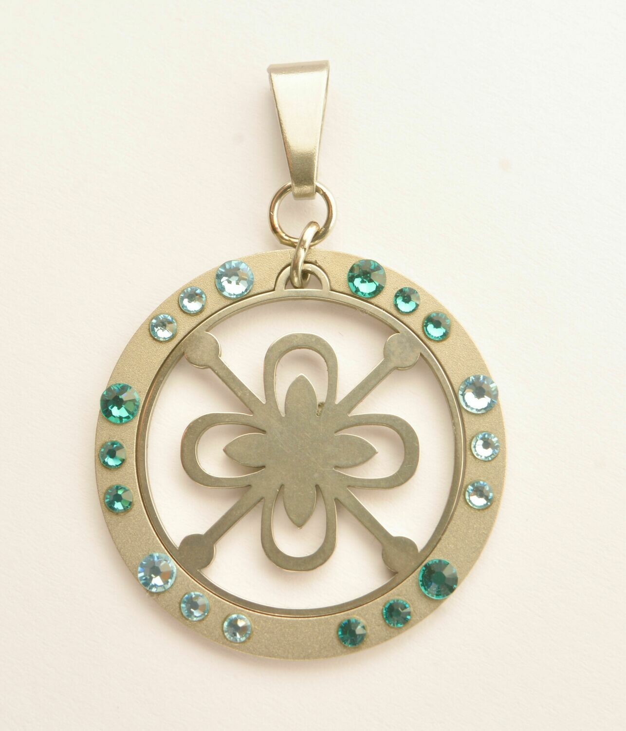 LARIMAR Anhänger 28mm mit Umrandung