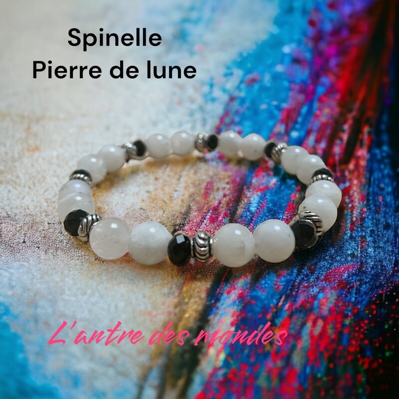 Bracelet protection , douceur, -Spinelle et pierre de lune Bracelet protection , douceur, -Spinelle et pierre de lune