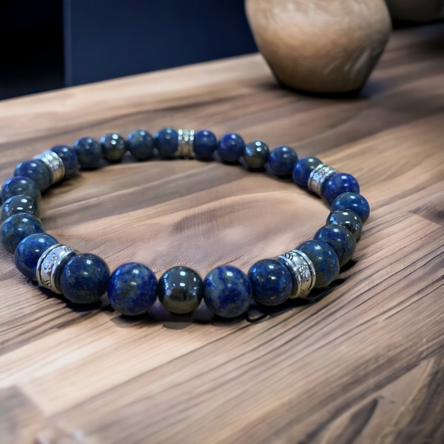 Bracelet  confiance, être soi, dynamisme et ancrage-Lapis lazuli et hématite