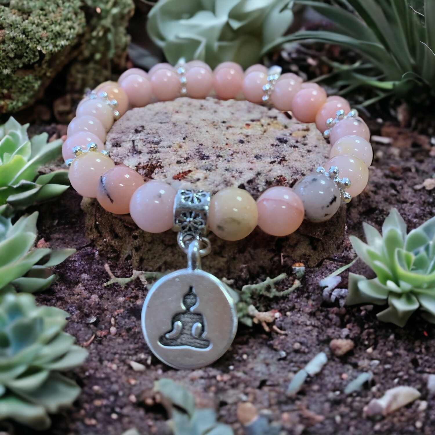 Bracelet  savoir pardonner -opale rose - amour-pardon