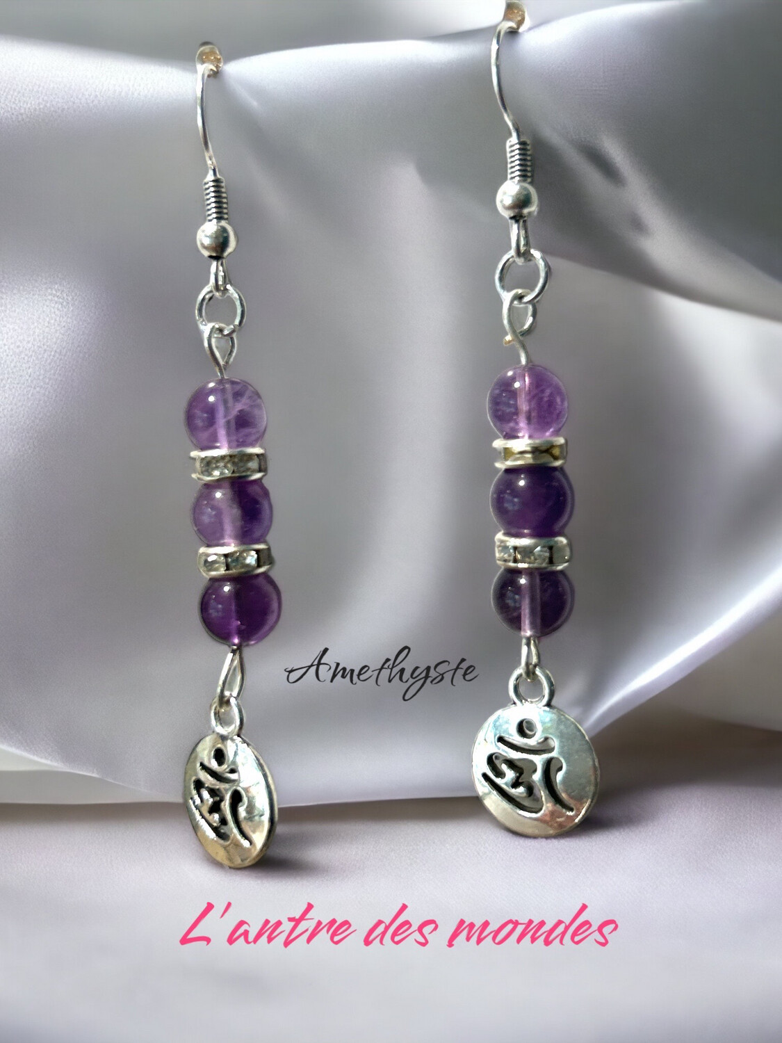 Boucles d’oreilles amethyste -om