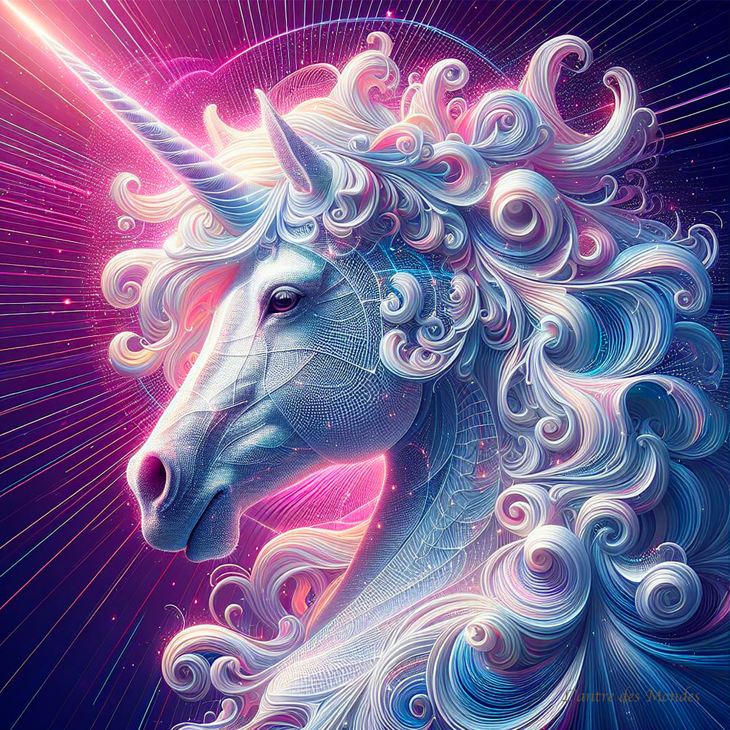 La licorne du rayon rose