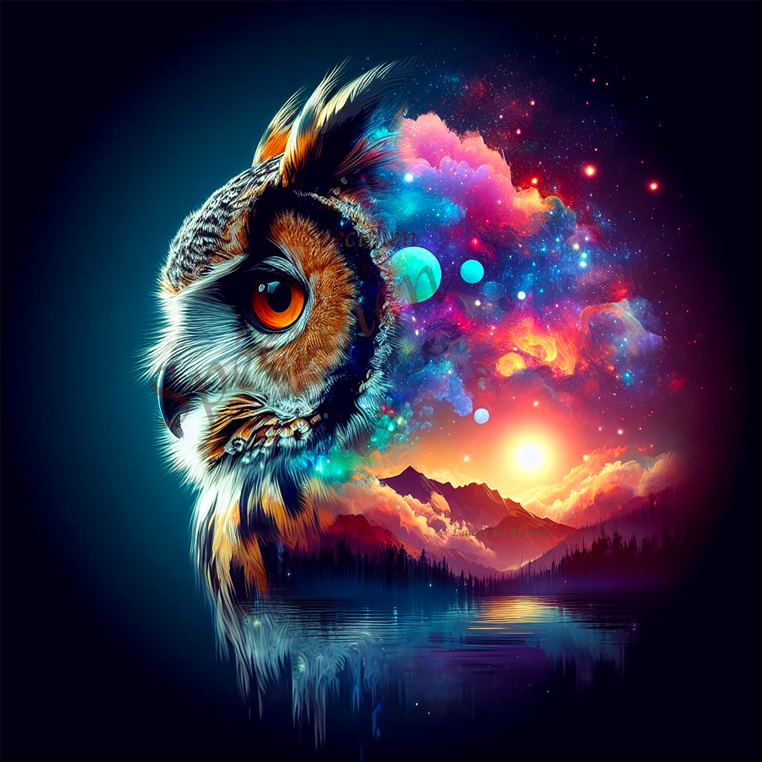 Hibou - regard aux mille couleurs