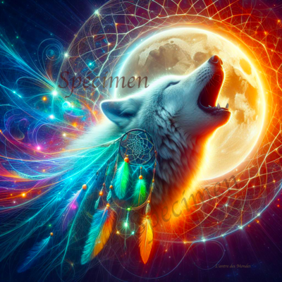 loup à le lune d'or
