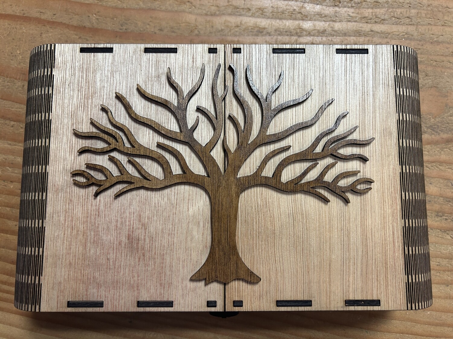 Coffret arbre de vie et fleur de vie en bois
