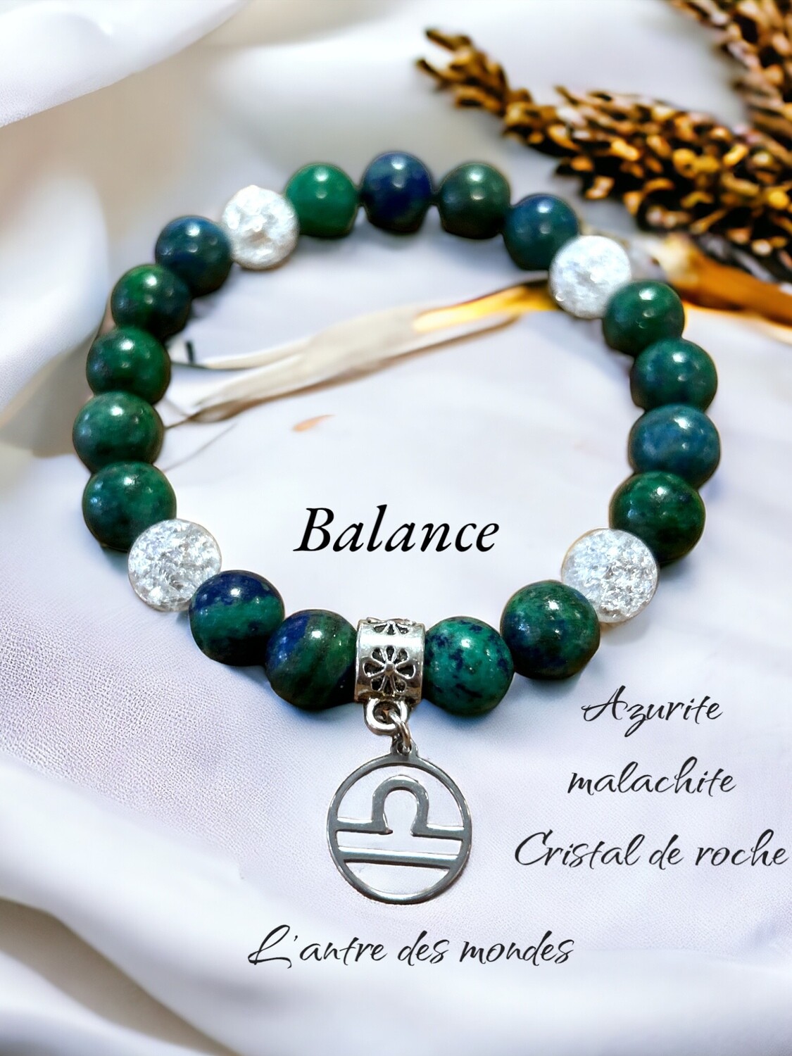 Bracelet en pierres naturelles signe astrologique Balance