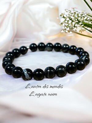 Bracelet protection et confiance-agate noire Bracelet protection et confiance-agate noire