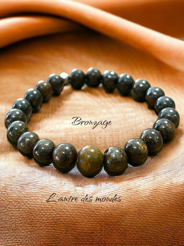 Bracelet optimisme, joie,paix bronzite Bracelet optimisme, joie,paix bronzite