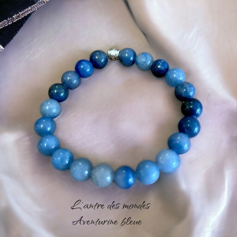 Bracelet communication, choix aventurine bleue Bracelet communication, choix aventurine bleue