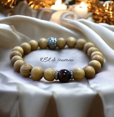Bracelet 1 pierre naturelle et palo santo