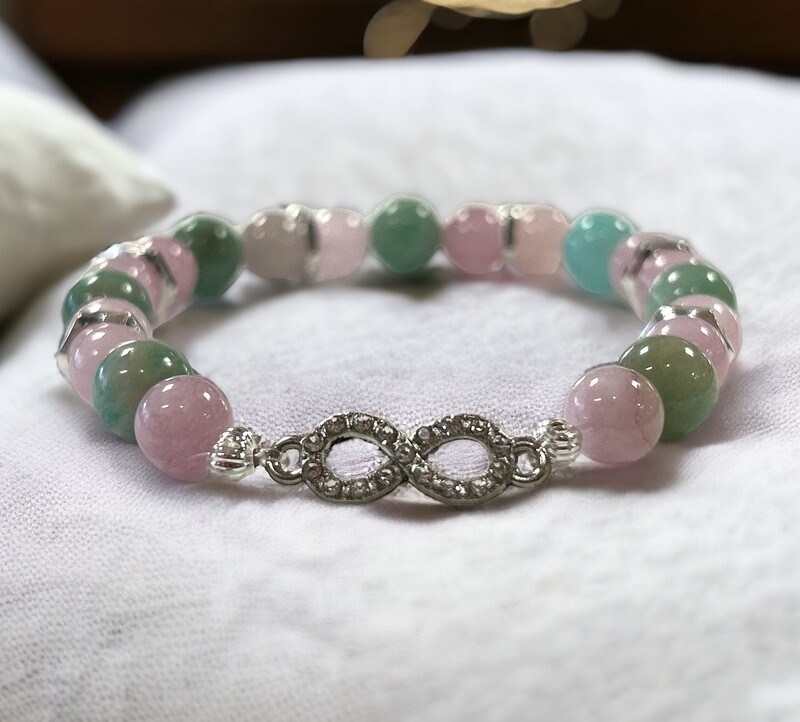 Bracelet kunzite - amazonite - infini Bracelet kunzite - amazonite - infini
