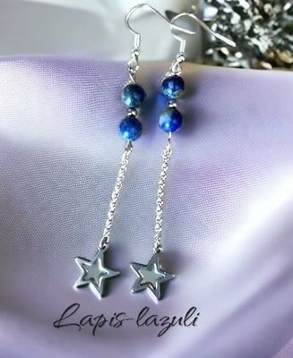 Boucles d’oreilles lapis lazuli etoile